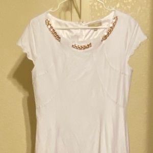Apparel Dress With Gold Neckline